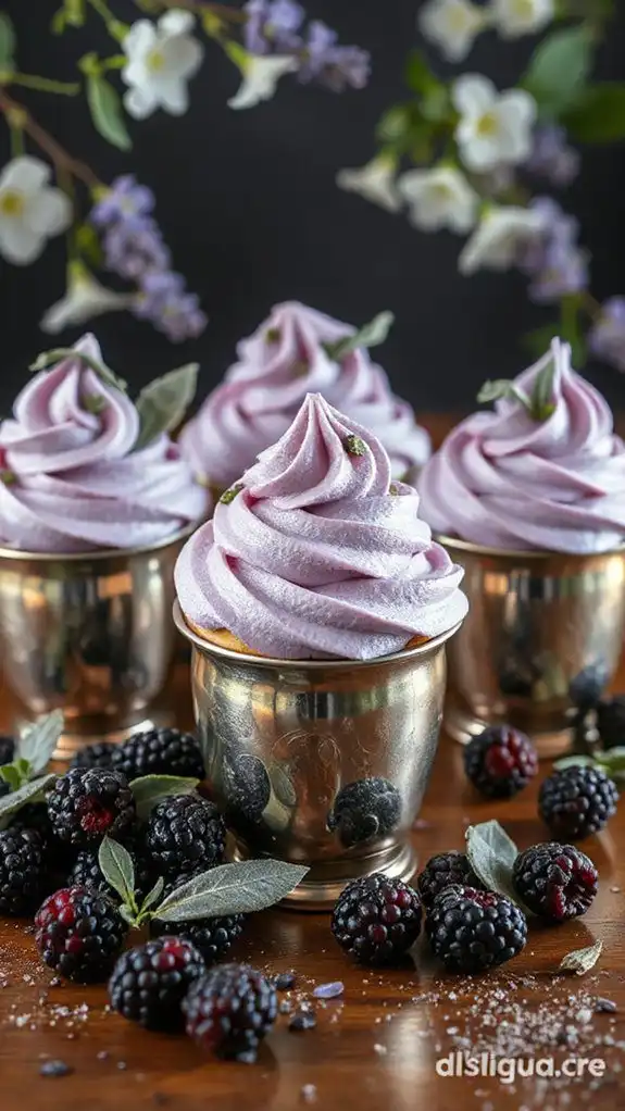 blackberry sage julep cupcakes