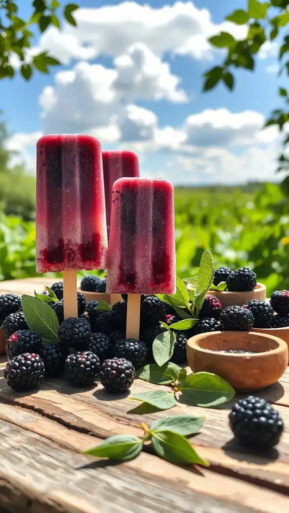 blackberry sage summer popsicles