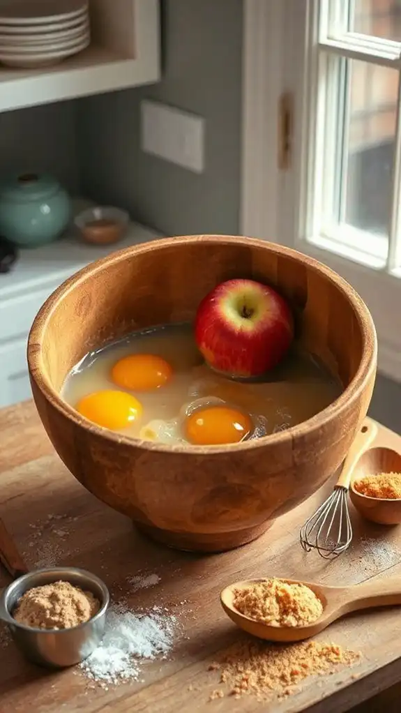 blend applesauce oil eggs