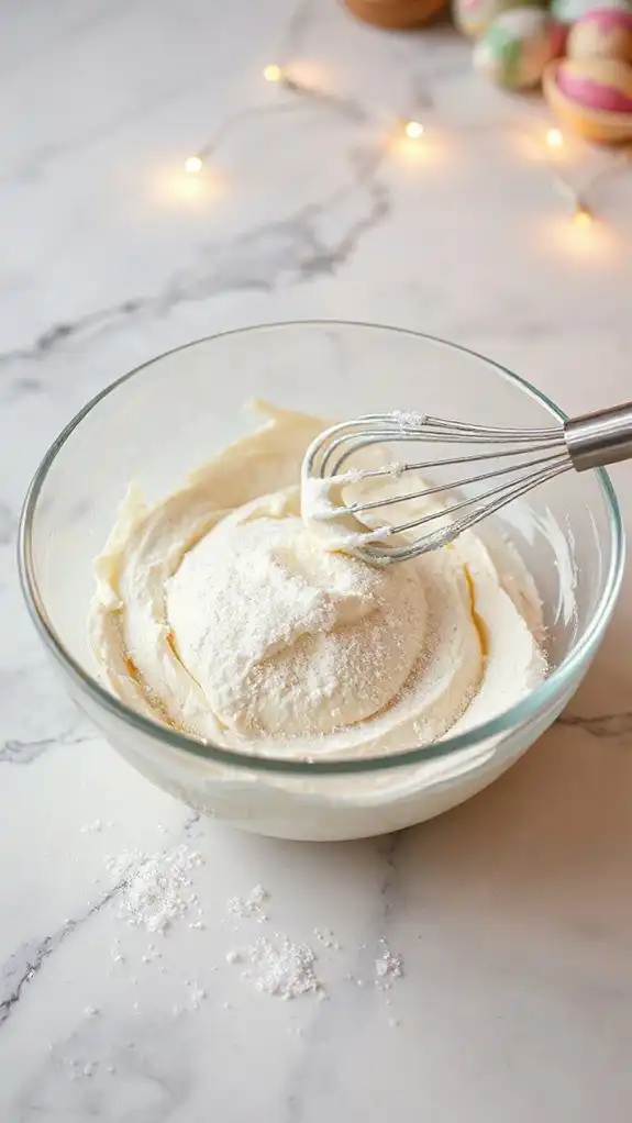 blend cream cheese sugar