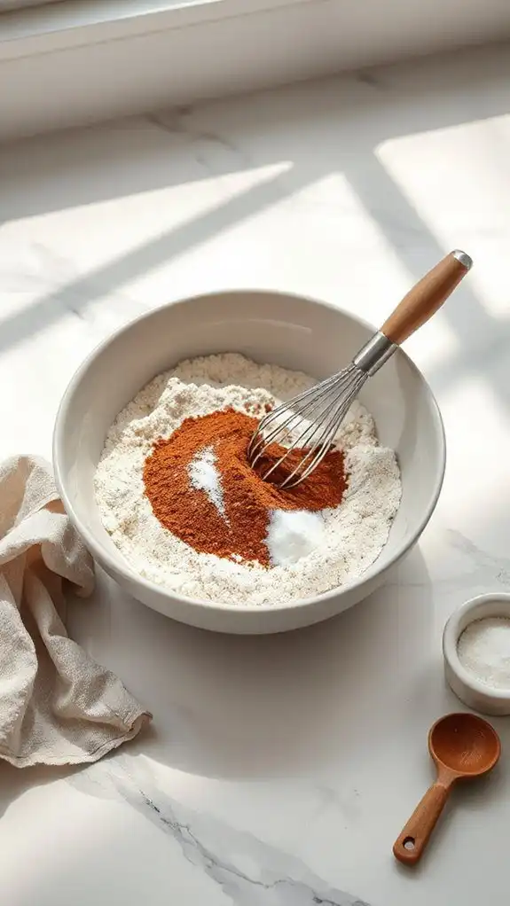 blend dry ingredients uniformly