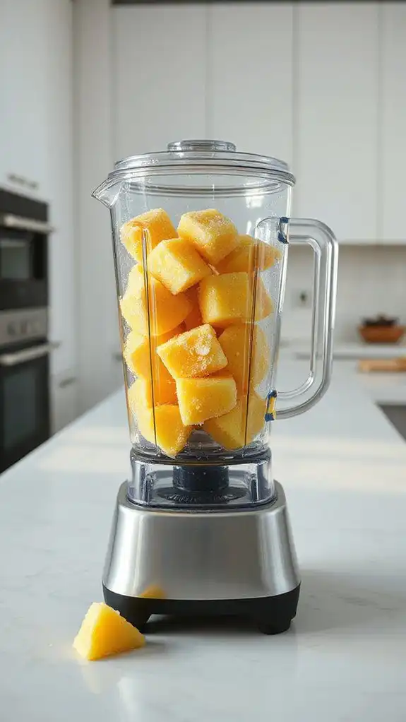 blend frozen pineapple chunks