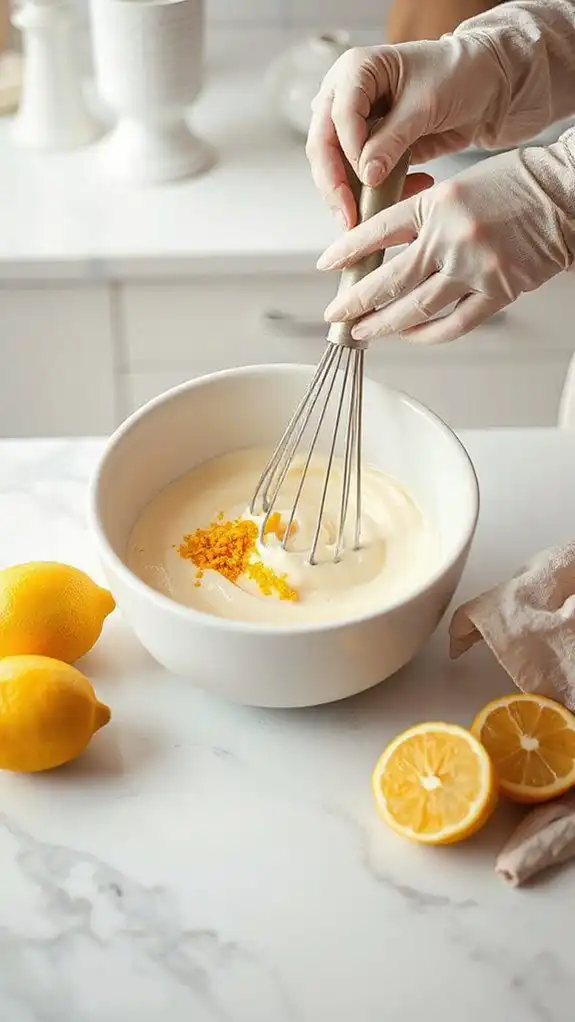 blend lemon filling smoothly