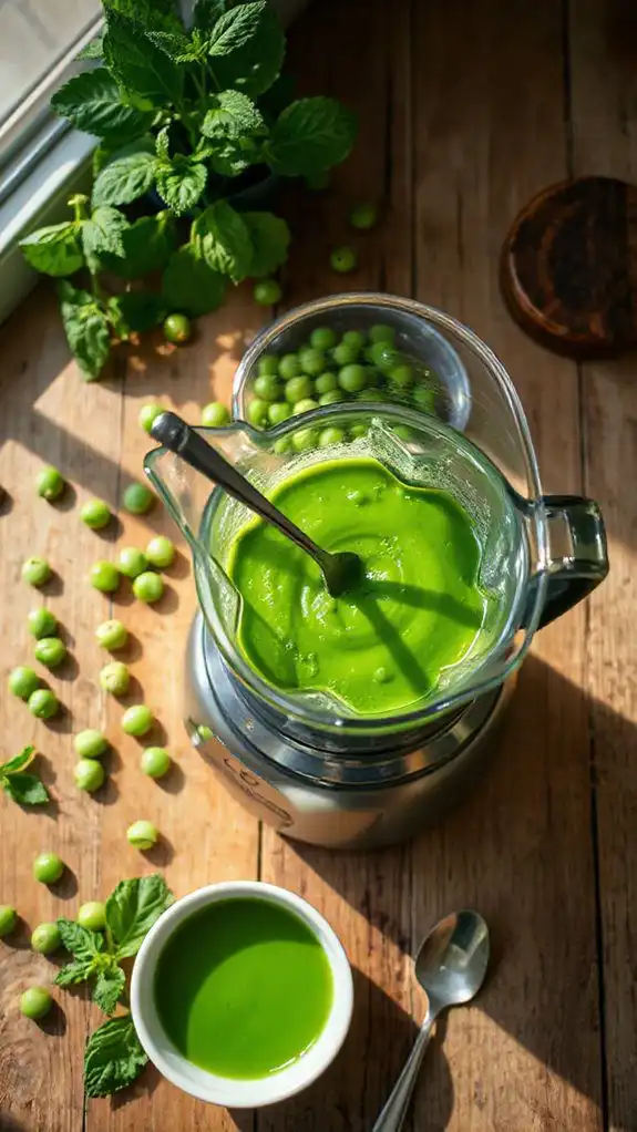 blend peas until smooth