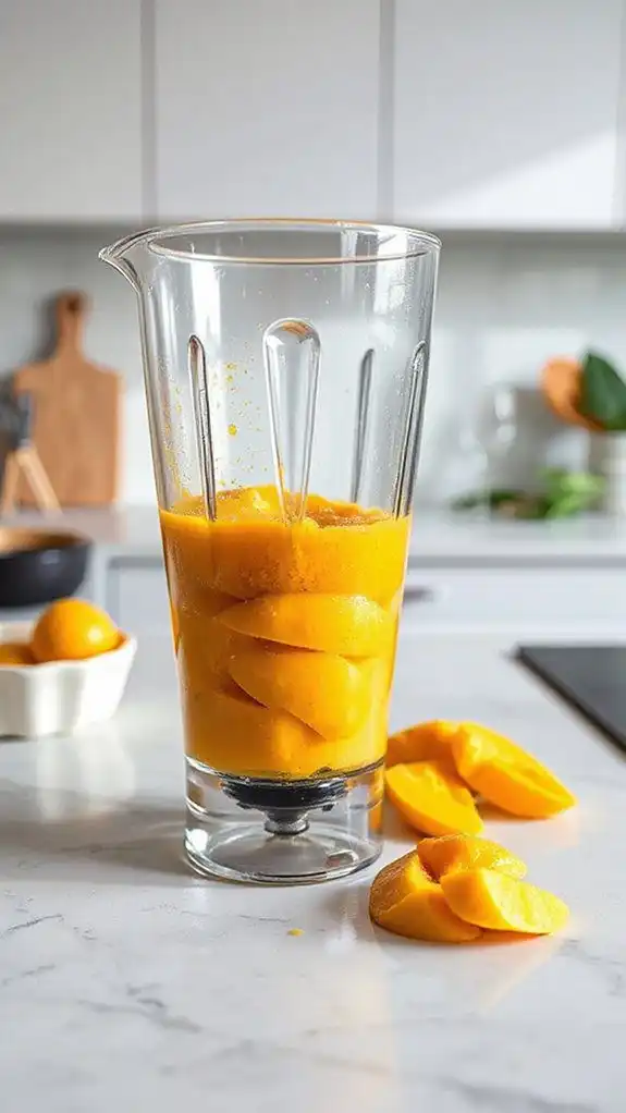 blend seasonal ripe mangoes