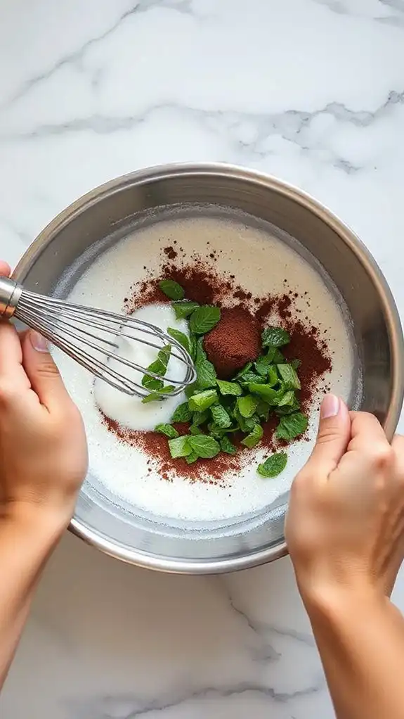 blending vegan mousse ingredients