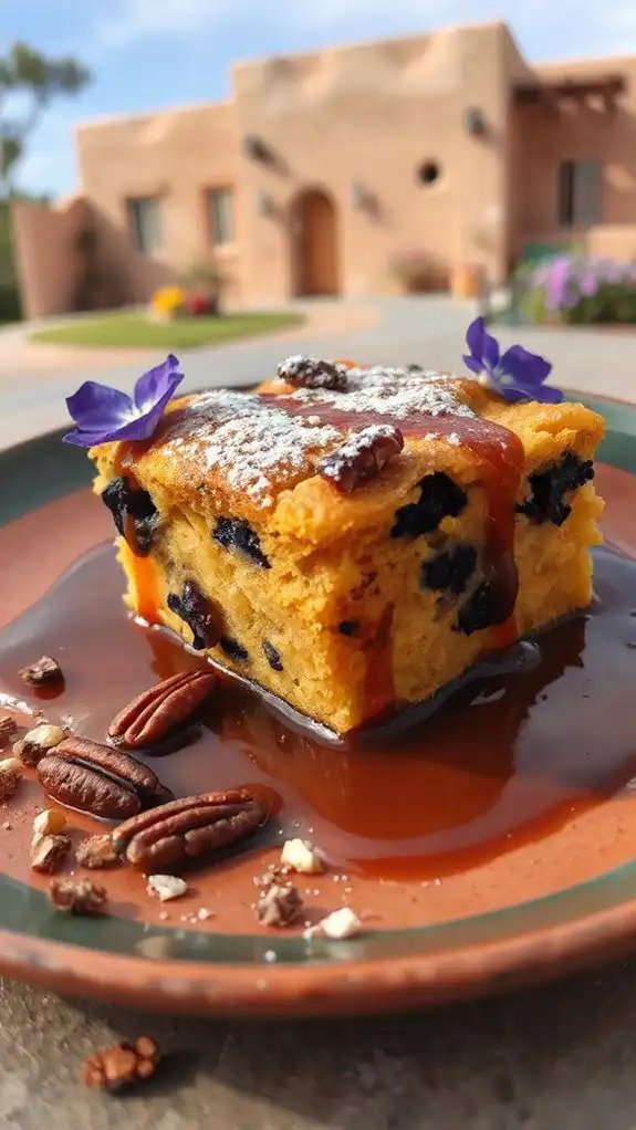 blue corn bread pudding