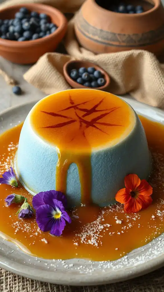 blue corn flan delight