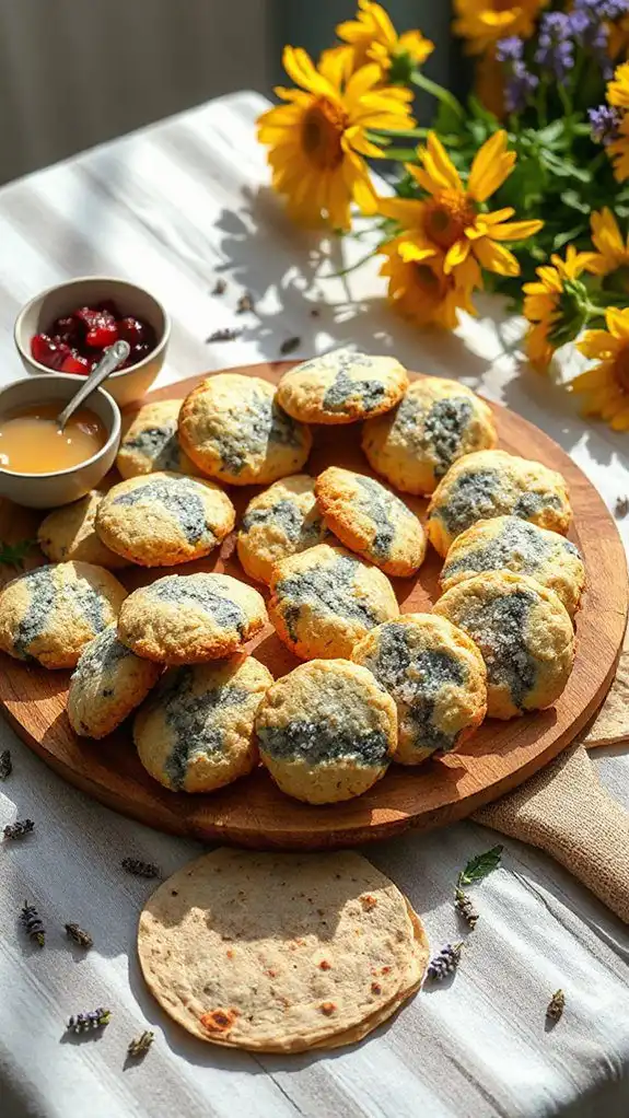 blue corn shortbread cookies