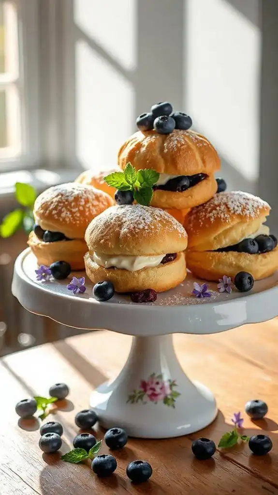 blueberry cheesecake cream puffs
