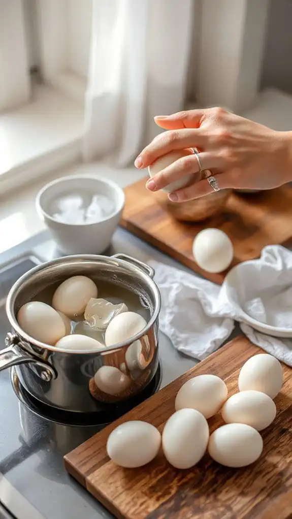 boil eggs and peel