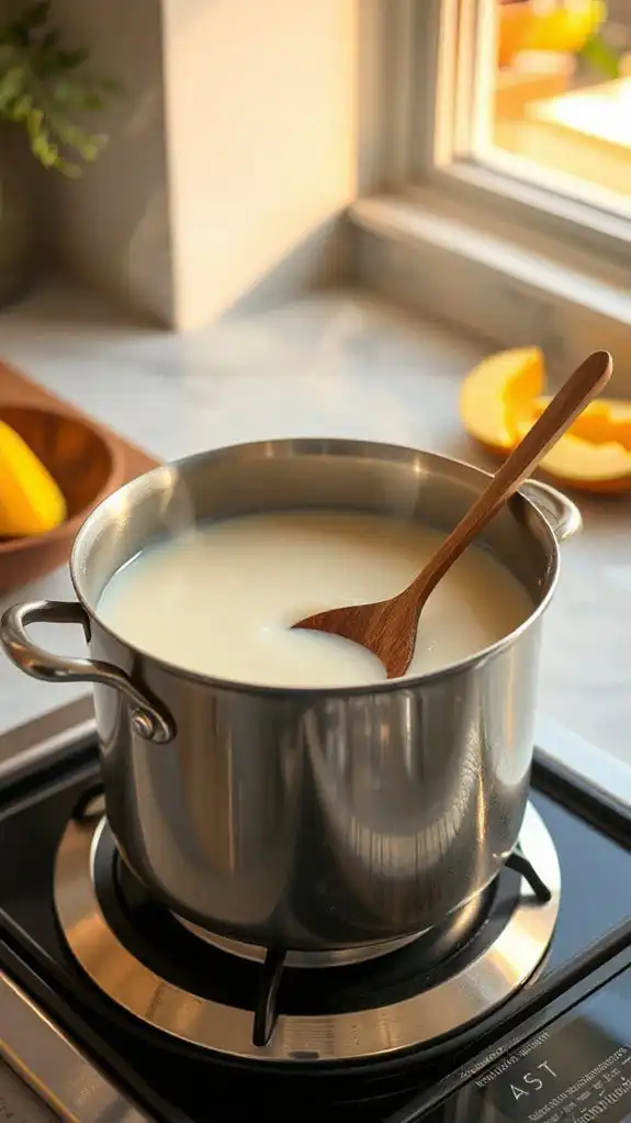 boil milk to thicken