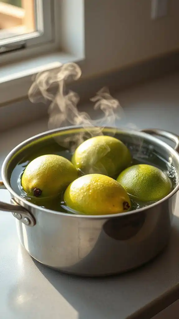 boil raw mangoes gently