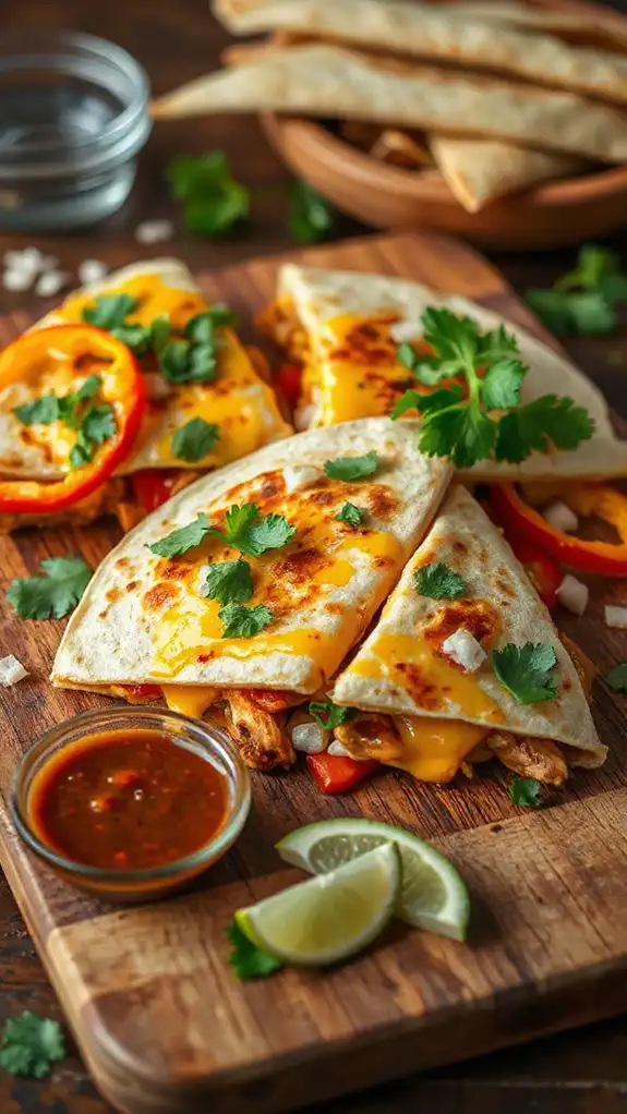 bold spicy chicken quesadillas