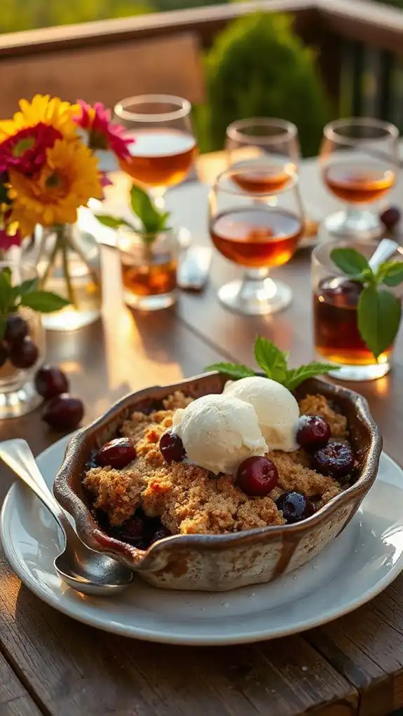 bourbon cherry crumble dessert