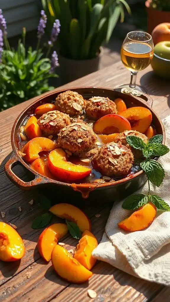 bourbon infused peach dessert delight