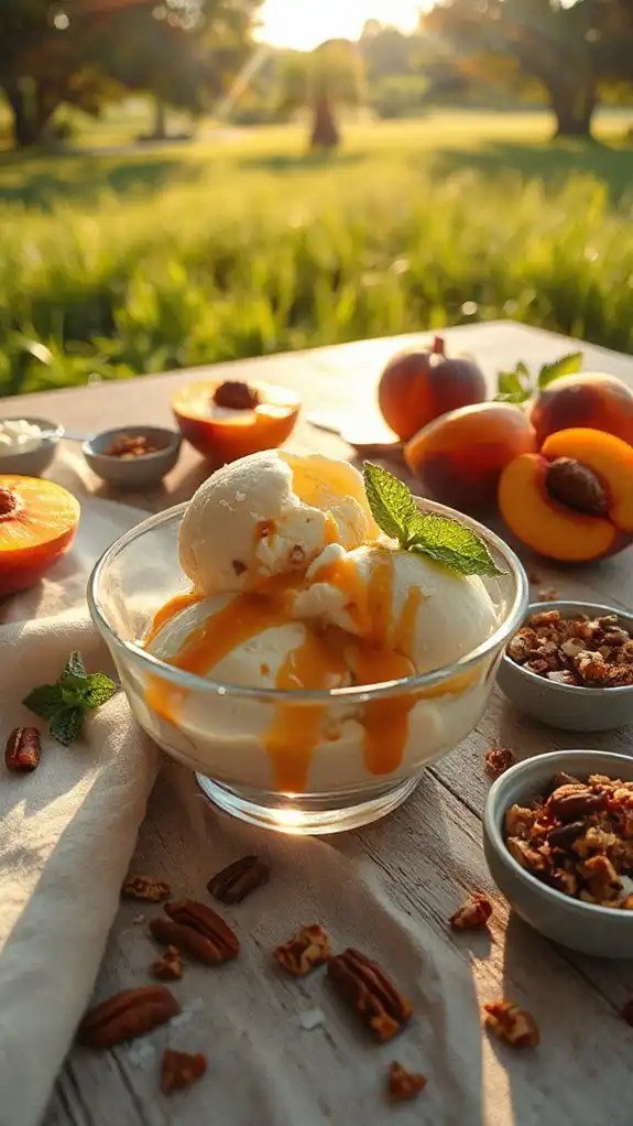 bourbon infused peach ice cream