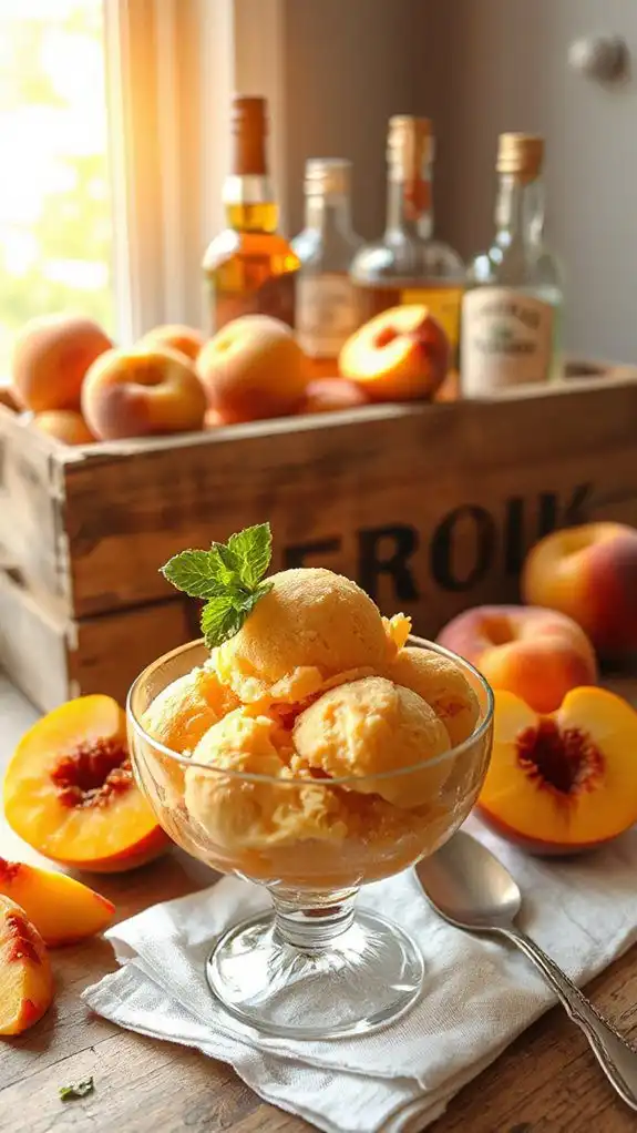 bourbon infused peach ice treat