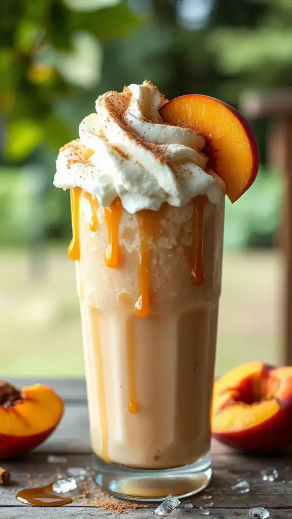 bourbon infused peach milkshake delight