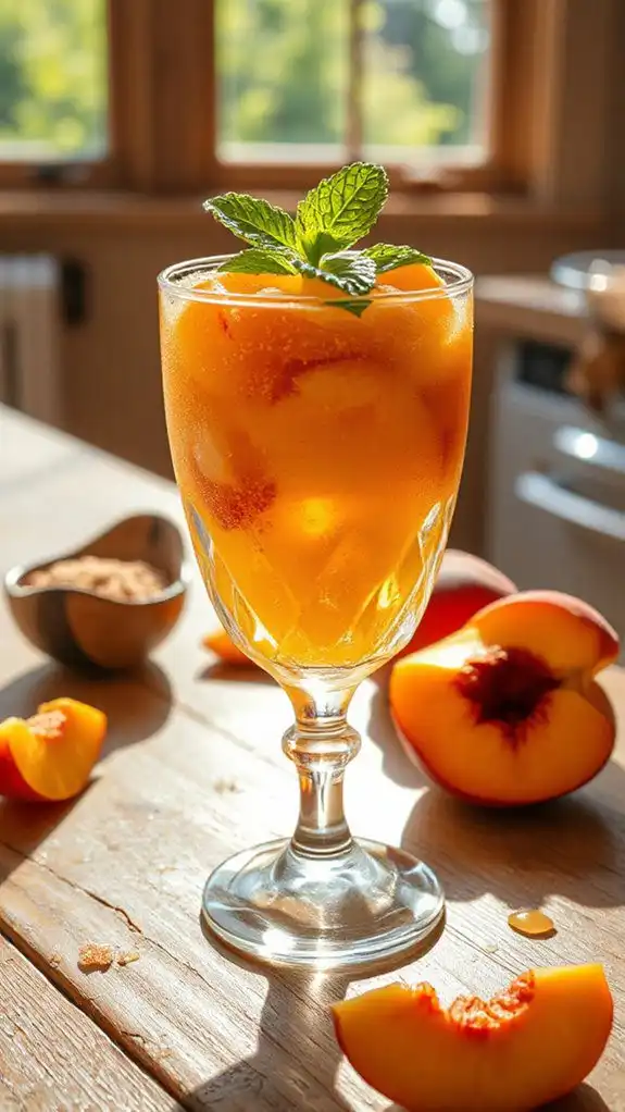 bourbon infused peach slushie