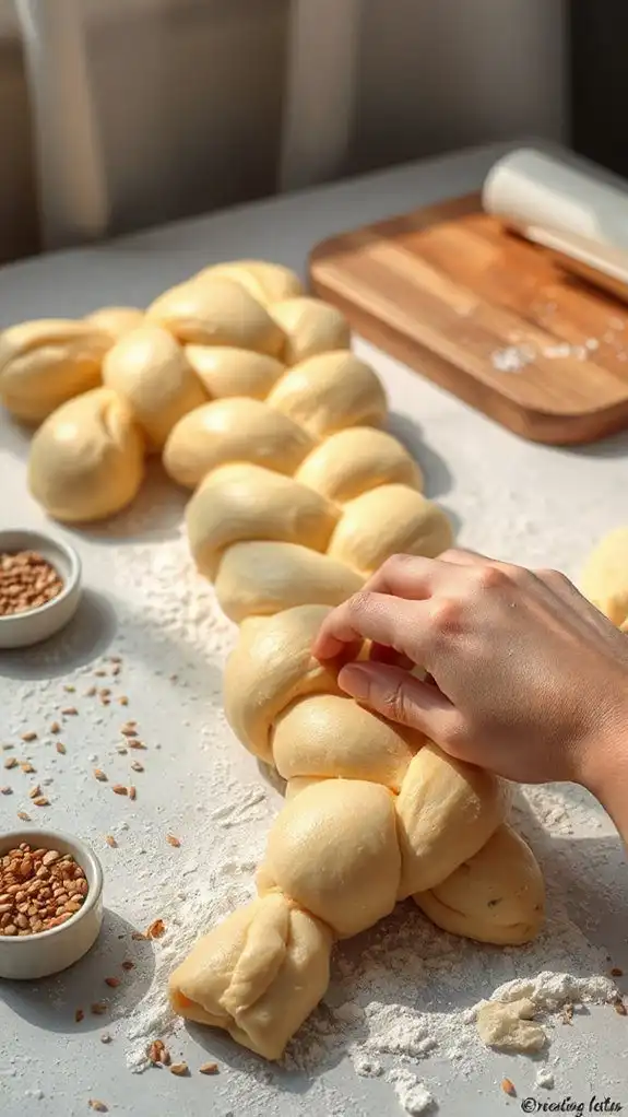 braid the dough shapes