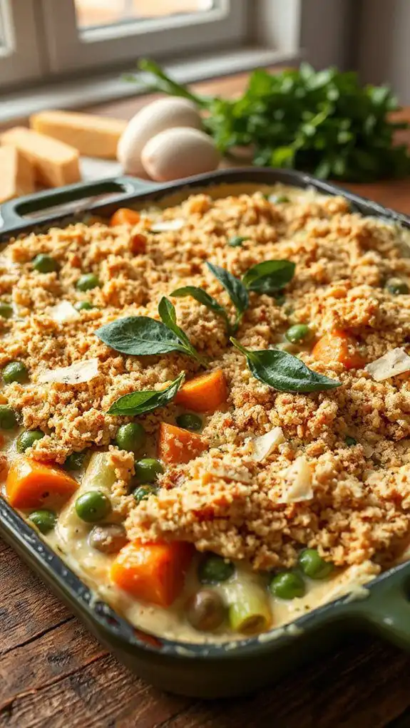 breadcrumb topping sprinkle added