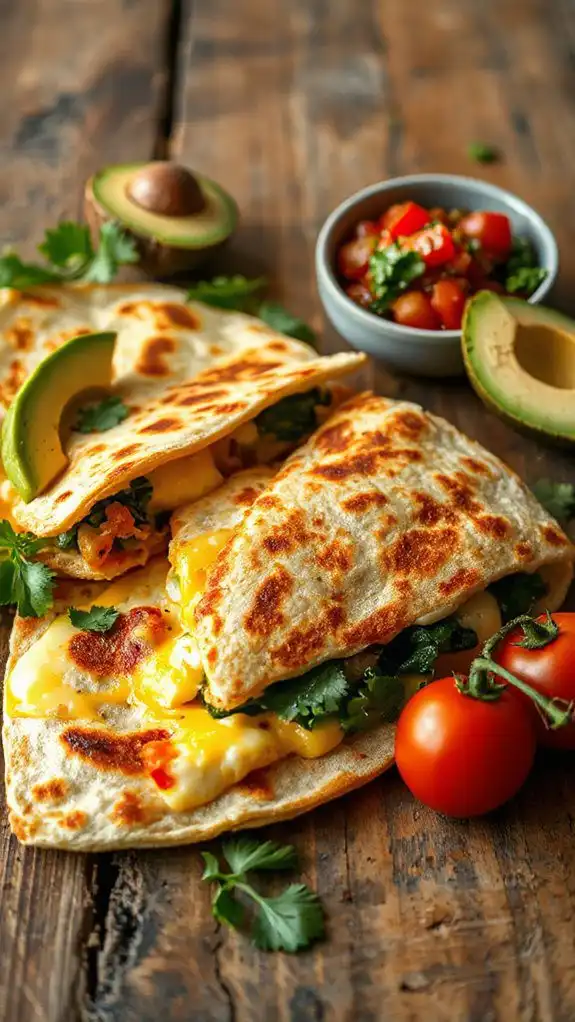 breakfast quesadilla with eggs