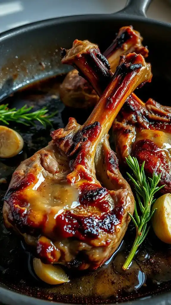 brown lamb shanks carefully