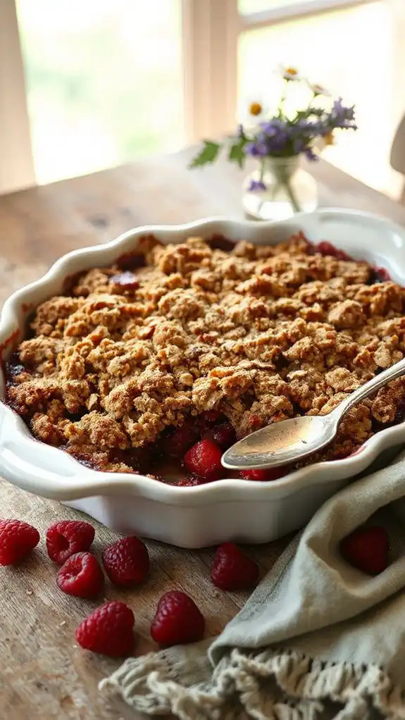 brown sugar raspberry crumble