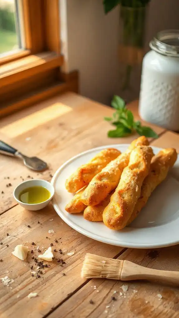 brush olive oil gently