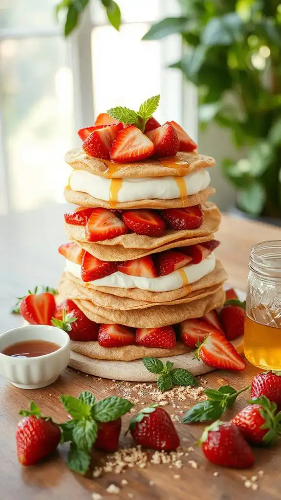 buckwheat crepes with strawberries