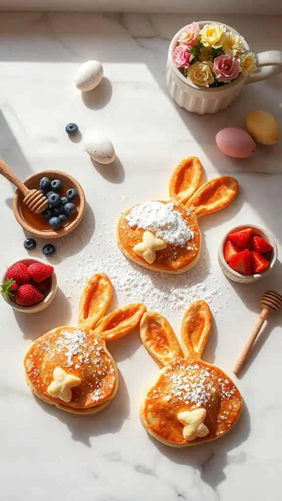 bunny shaped pancake creation