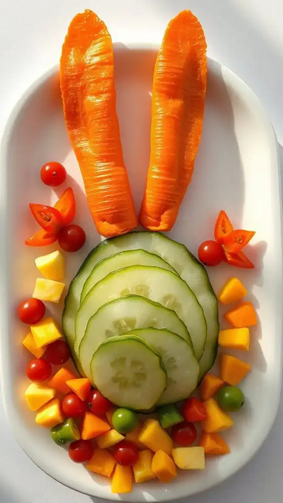 bunny shaped vegetable arrangement