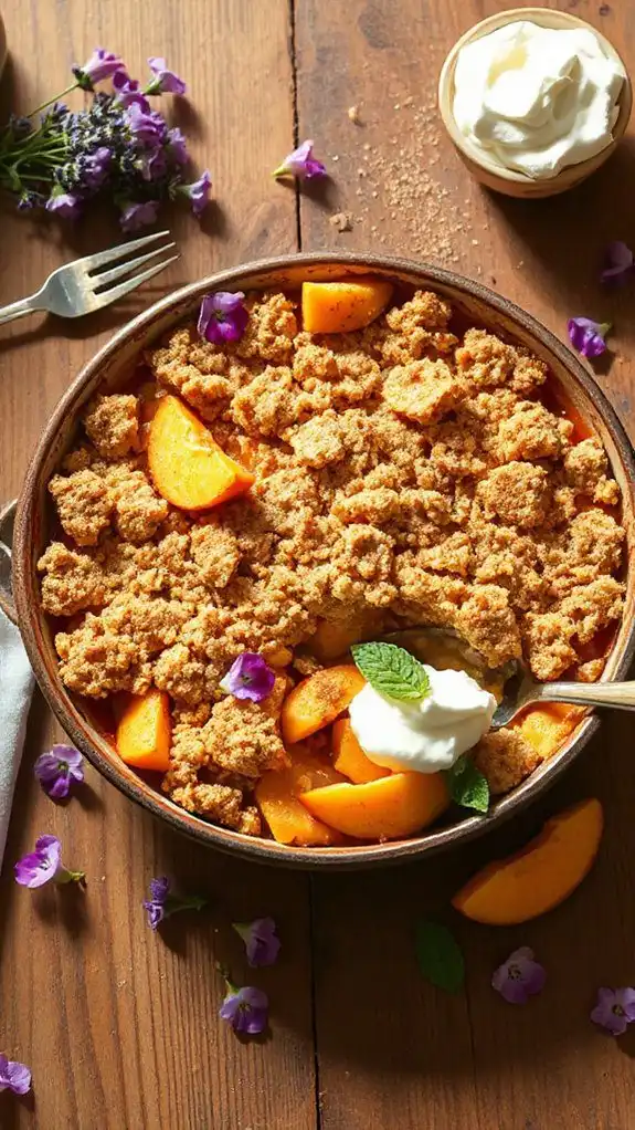 cantaloupe peach dessert crumble