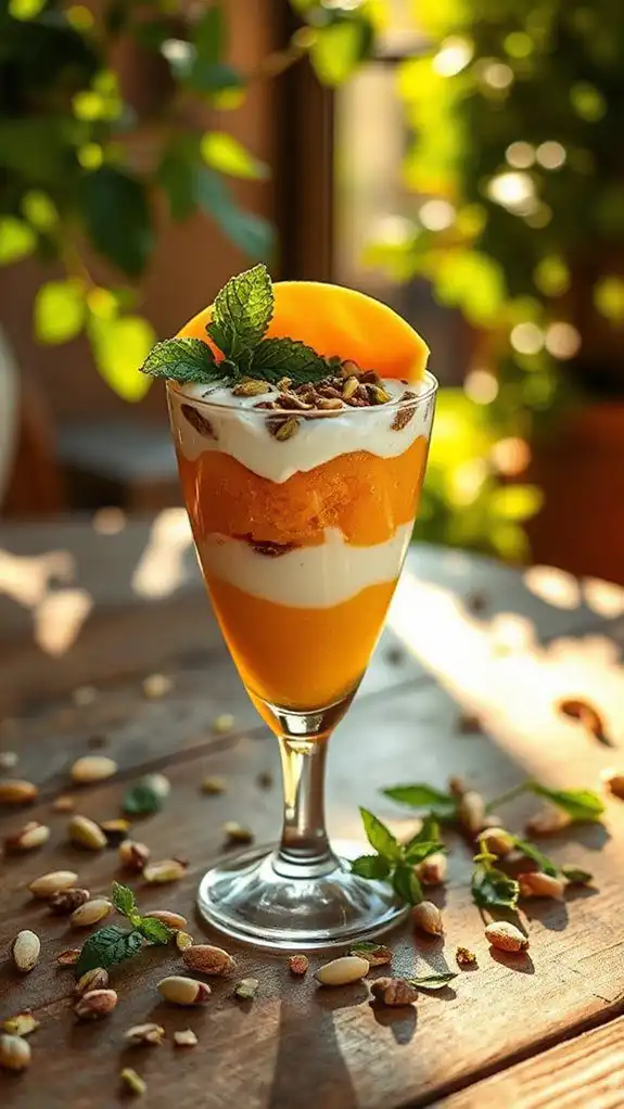 cantaloupe pistachio summer parfait