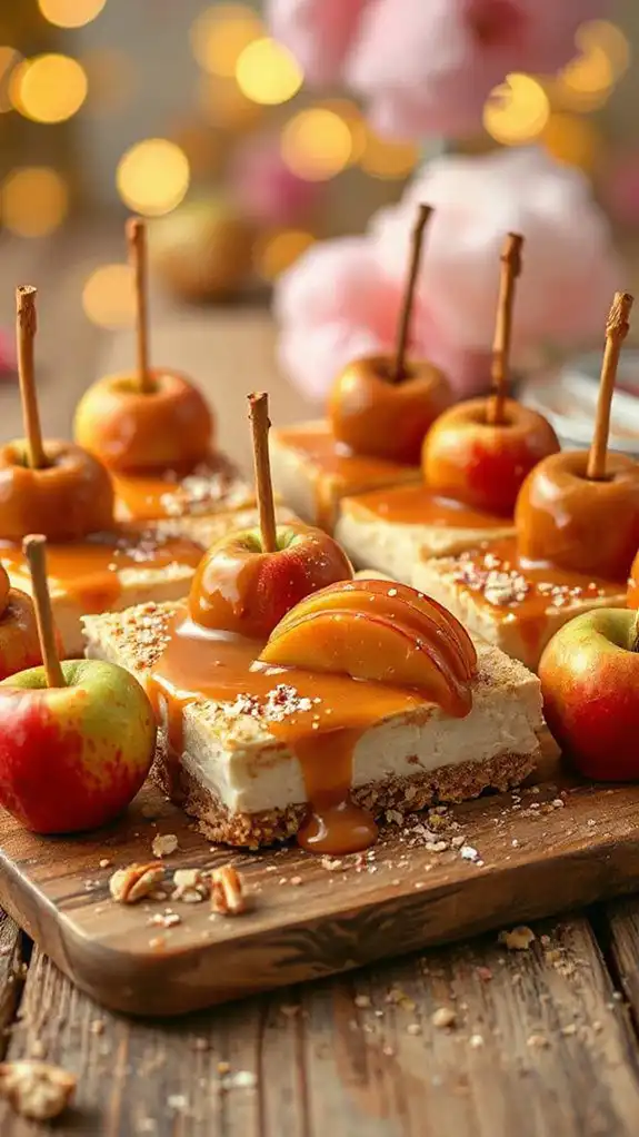 caramel apple cheesecake bars