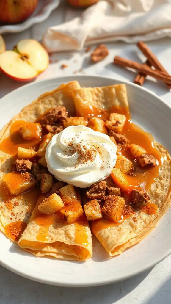 caramel apple crepes delight