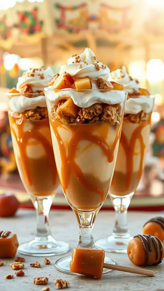 caramel apple pudding parfaits
