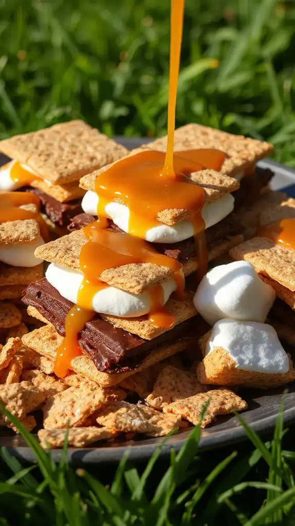 caramel drizzled s mores delight