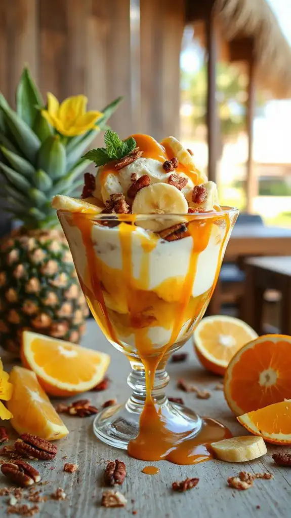 caramelized bananas with ice cream