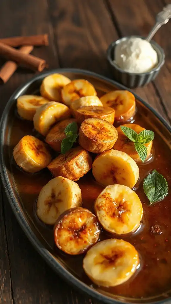 caramelized bananas with rum