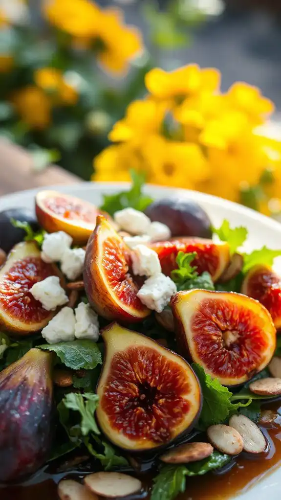 caramelized fig goat cheese salad