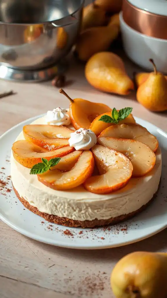 caramelized pear cheesecake delight