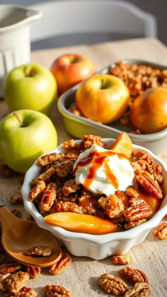 caramelized praline apple crisp