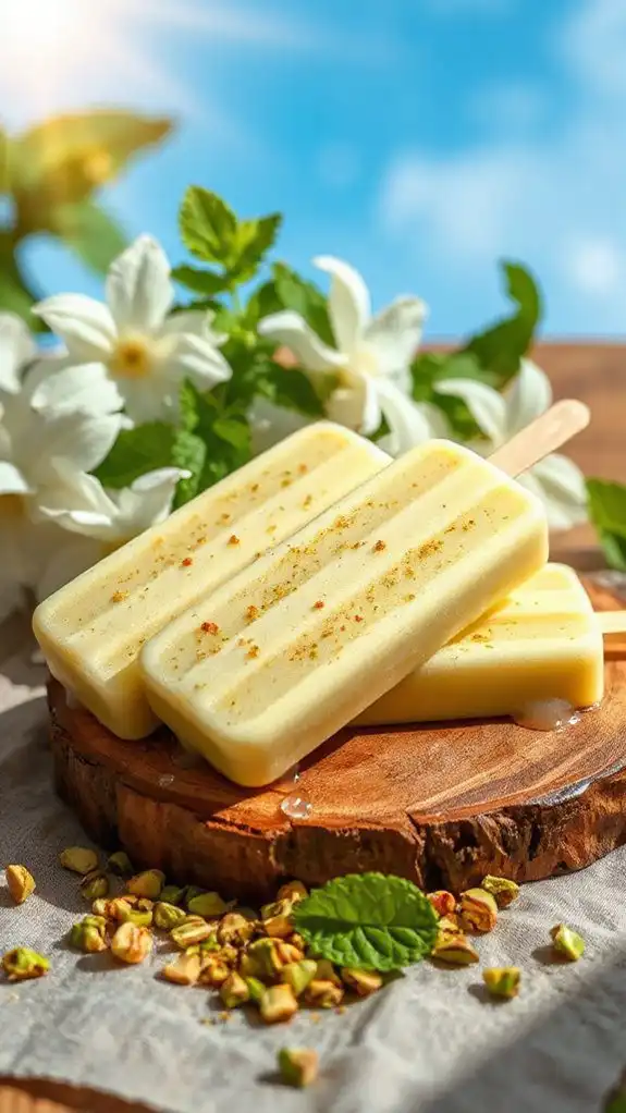 cardamom pistachio summer popsicles
