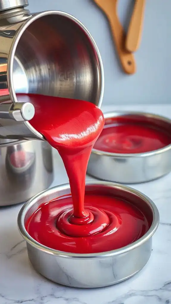 careful pouring ensures uniformity