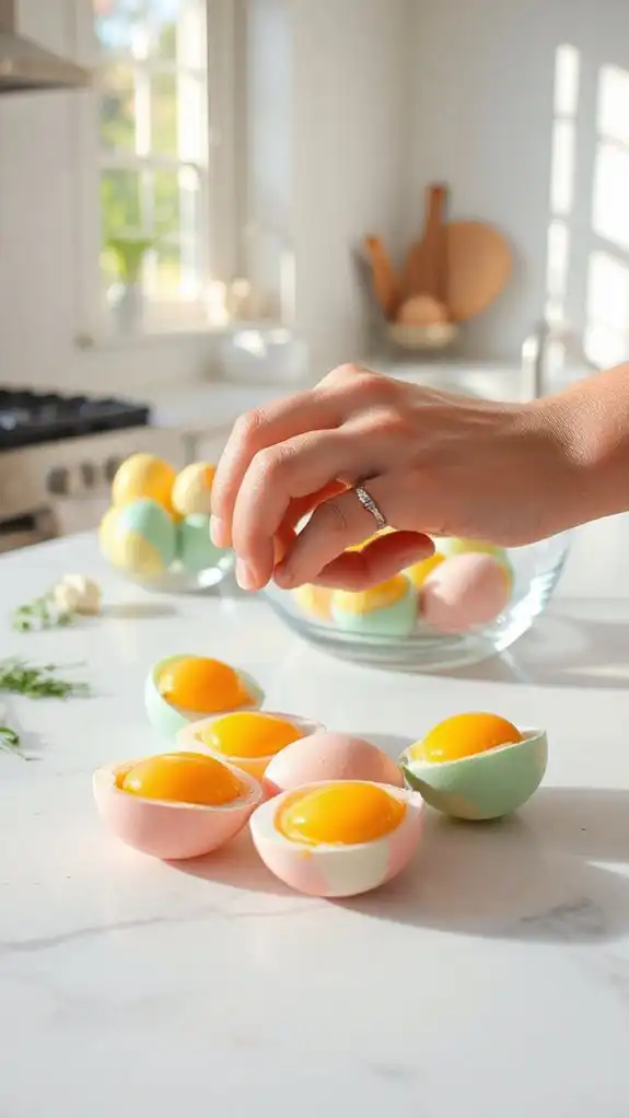 carefully remove egg yolks