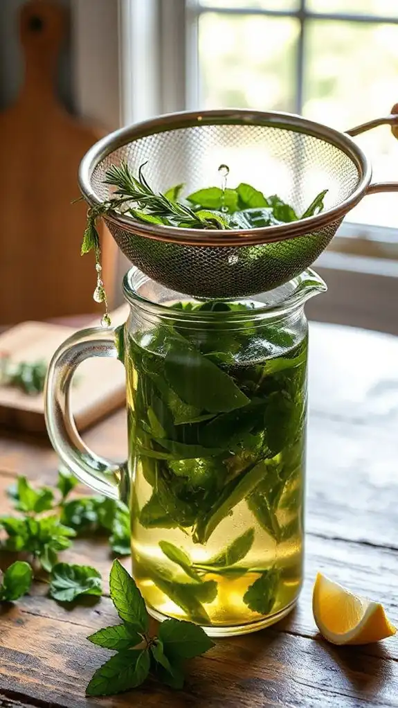 carefully strain herb mixture carefully strain herb mixture