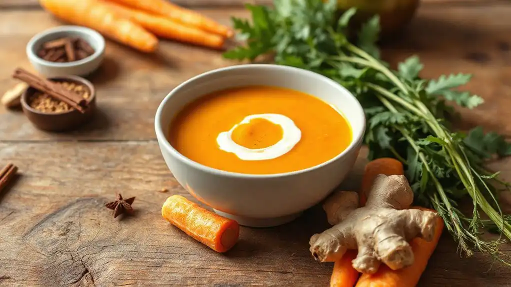 carrot ginger soup garnish