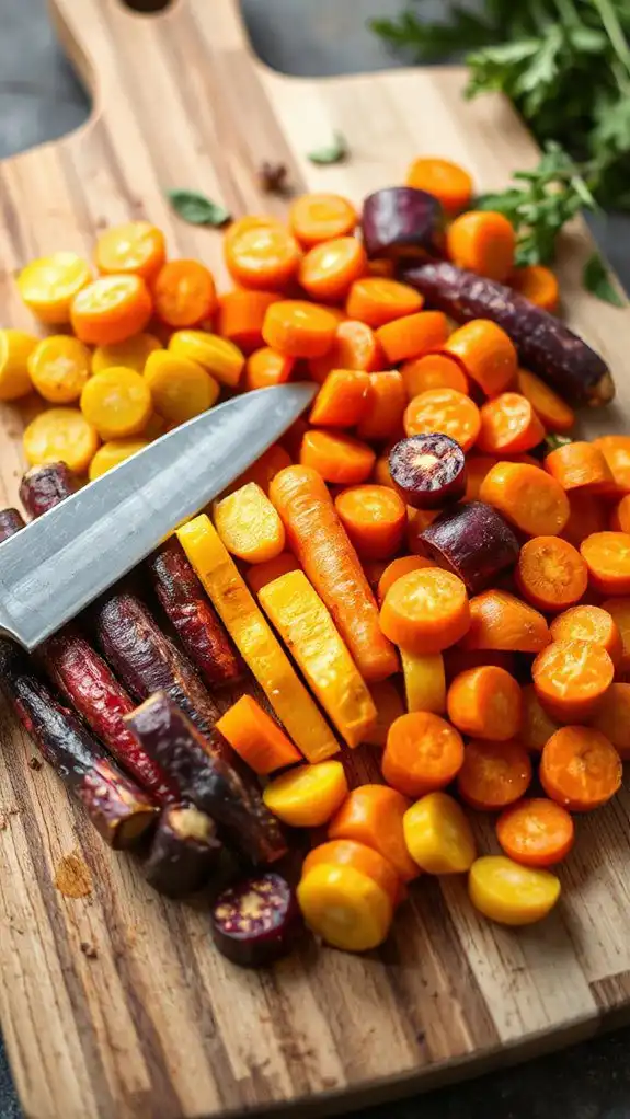 carrots chopped uniform sizes
